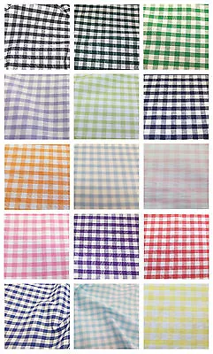 Corded Gingham Fabric 1/4  (6.35mm) Check Dress Material  - 44  (112cm) Wide • £0.99