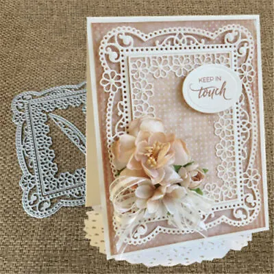 Lace Flowers Frames Metal Cutting Dies DIY Embossing Paper Cards Making Stencils • £3.99