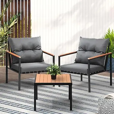 Livsip 3PCS Outdoor Furniture Lounge Setting Sofa Chairs Patio Dining Bistro Set • $269.90