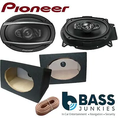 £119.99 • Buy Pioneer 6x9  5-Way 1200 Watts A Pair Speakers With Black 6x9 Boxes And Cable