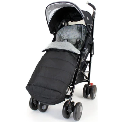 £24.95 • Buy Deluxe 2 In 1 Stroller Pushchair Buggy Footmuff - Black/Grey To Fit Maclaren
