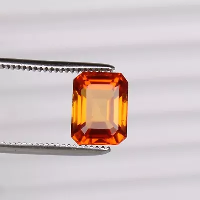 Orange Sapphire 4.30 Ct Octagon Cut 10.30x7.65x4.45 Mm Lab Grown Loose Gemstone • $9.99