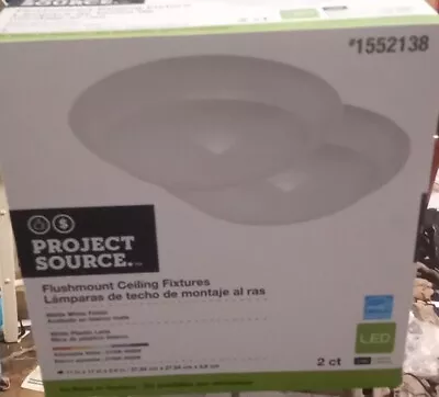 Project Source 2-Pack 2-Light 11-in White LED Flush Mount Light ENERGY STAR • $46.95