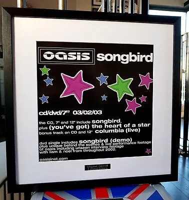 Oasis Framed Songbird-Original Artwork-Liam Gallagher RARE-Knebworth  • £59.99