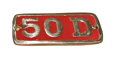 David Brown 50D Brushed Aluminium And Red Enamel Side Badge • £4