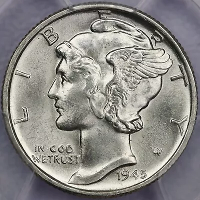 1945 10c Mercury Dime - PCGS MS 65 • $37.99