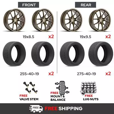 19  AODHAN AFF7 W/ 19  Performance Wheel & Tire For 2019-2020 Ford Mustang • $1804.94