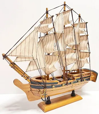 Wooden Decorative Sailing Ship Sailboat Model Fully Assembled ~ 12x13x3 In New A • $13.99