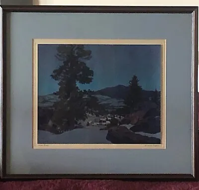 VERY RARE Signed Maxfield Parrish  SILENT NIGHT 1940 Print • $260