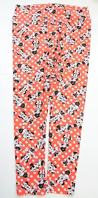 Lularoe Orange Tights Pants Women's Minnie Mouse Graphic 32 Waist 30 Inseam GG23 • $19.99