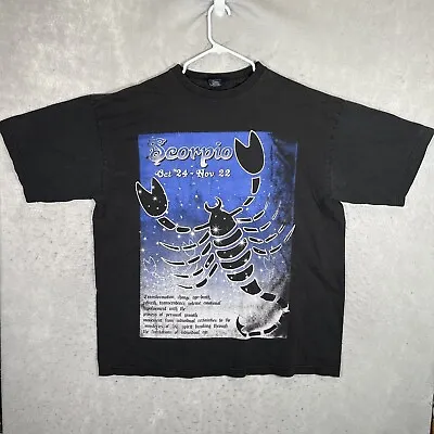 A1 Vintage 90s Scorpio Zodiac Sign T Shirt Adult 3XL Black Mens • $27.99