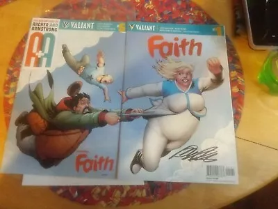 Signed Valiant's 2016 Faith #1 Cover G And 2016 Archer And Armstrong #5 Cover G • $12