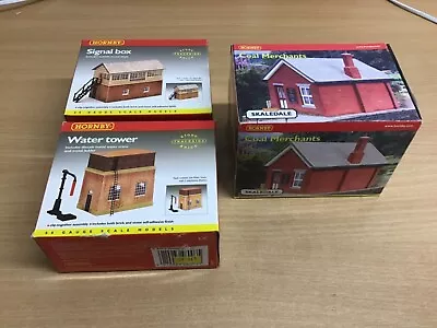 Hornby Skaledale R8537 Coal Merchants R8003 Water Tower R8005 Signal Box Boxed • £14.99