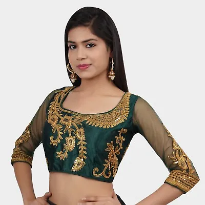 Blouse Saree Women's Sari Wear Indian Designer Silk Readymade Party Choli Women • $30.24