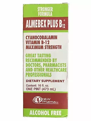 Almebex Plus B12 Liquid Vitamin  Maximum Strength - 16 Oz. 05/24 • $24.99