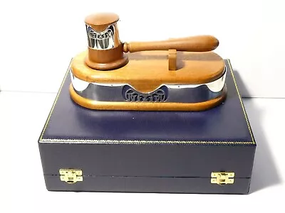 £490 • Buy Padgham & Putland 1970 Sterling Silver Wood Gavel Auctioneer Mason PRIZE Cased 