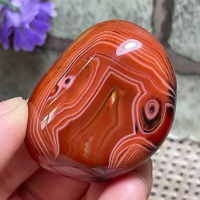 Crazy Lace SILK Banded Agate Polish Crystal Tumbled Stone Madagascar  52g M7243 • $3.21