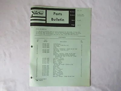 1985 White 1855 1955 1950 Tractor Turbocharger Parts Bulletin Brochure • $7.99