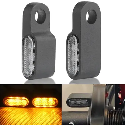 2x Mini Motorcycle LED Turn Signals Blinker Light Indicator Amber Lamp Black US • $10.98