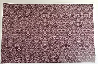 Dollhouse Wallpaper Damask Plum Burgundy Victorian 1:12 Scale Itsy Bitsy • $11.10