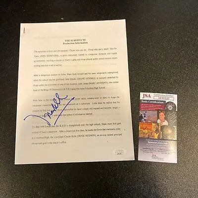  Marc Anthony Signed Autographed The Substitute Original Movie Script JSA COA • $199