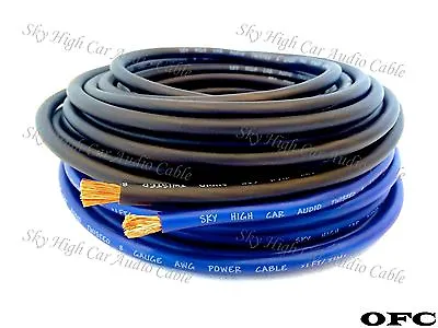 25 Ft Total 8 Gauge OFC AWG 12.5' BLUE / 12.5' BLACK Power Ground Wire Sky High  • $33.49