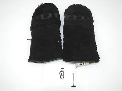 UGG Women's Curly Pile Flip Black Mittens Gloves Size Small UGG Logo NWT • $58.49