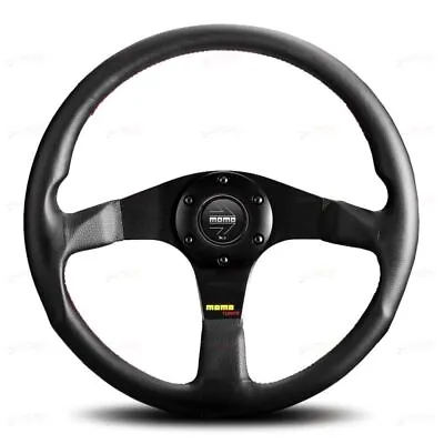 Genuine MOMO Tuner Black Leather 350mm Steering Wheel • $318.95