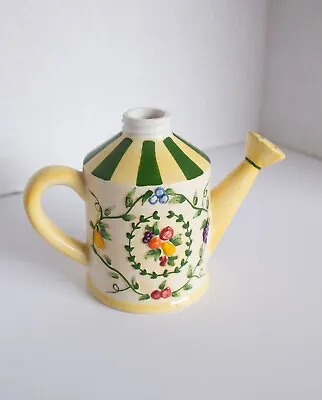 1990s Ceramic Watering Can Soap Dispenser With Fruit Motif By PAC • $7