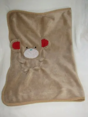 Mud Pie Baby Brown Fleece Monkey/Teddy Bear 3D Blanket Red Ear Blue Nose • $9.67