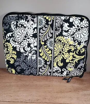 VERA BRADLEY Baroque 17” Laptop Padded Case Sleeve Zip Floral Black Yellow Spots • $12