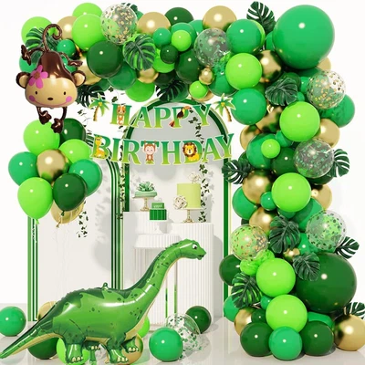$14.24 • Buy Large Dinosaur Happy Birthday Balloon Arch Kit Baby Shower Party Balloon Garland