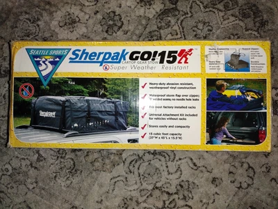 $19.99 • Buy Seattle Sports Sherpak Go! 15 Waterproof Car Rooftop Cargo Carrier
