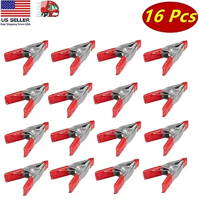 16Pc 2  Inch Heavy Duty Metal Spring Clamps Small Tool Clip Jaw Opening • $8.99