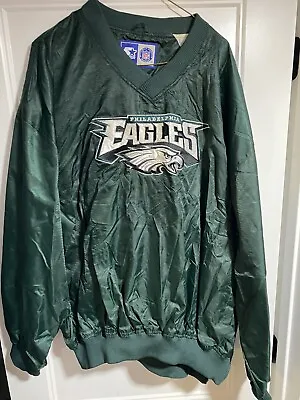 Vintage STARTER Philadelphia EAGLES NFL  Jacket Windbreaker Pullover Size XXL • $100