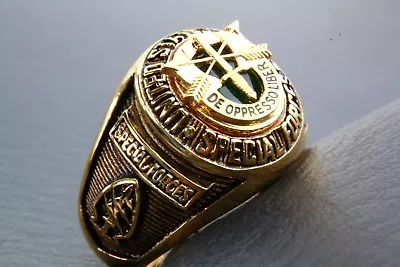 US Special Forces Special Unit Gold Plated Military Men's Ring 352 • $53.20