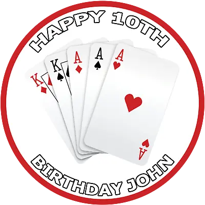 Playing Cards Edible Icing Cake Topper 7.5 Inches Set 1 • £4.99