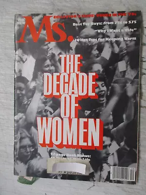 Ms. Magazine December 1979 The Decade Of Women Gloria Steinem Women's Feminism • $19.95