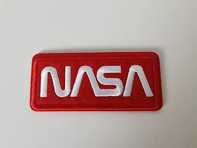 NASA USA  Red And White Space Embroidered Iron On/Sew-on Patch/Badge • £2