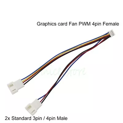 GPU Graphics Card Fan PWM 4pin To 2x Strandard 3pin / 4pin Splitter Power Cable • $7.99