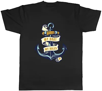 £10.95 • Buy My Boat My Rules Mens T-Shirt Funny Sailor Anchor Unisex Tee Gift