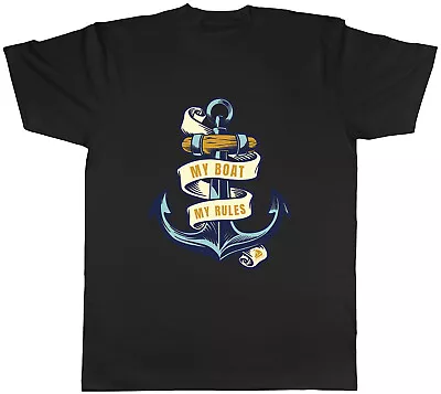 £10.95 • Buy My Boat My Rules Mens T-Shirt Funny Sailor Anchor Unisex Tee Gift