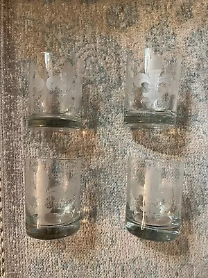 Set Of 4 Mignon Faget Fleur De Lis Cocktail Glasses • $45