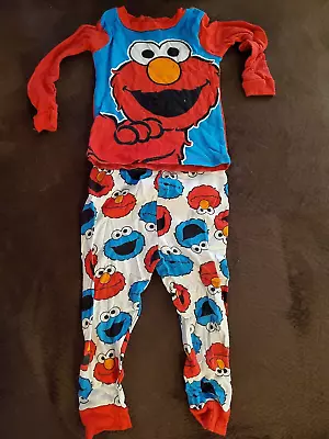 Sesame Street Elmo & Cookie Monster Toddler Boys Pajamas Size 4T (read Descrip. • $10