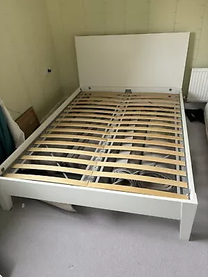 Ikea Double Bed Frame White • £15