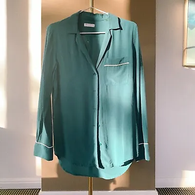 French Style~Equipment Femme Silk Shirt In Green ~ Size XS • $55