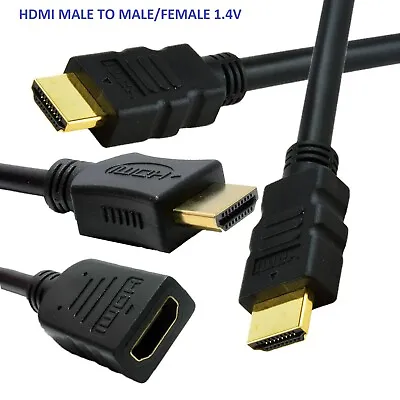 £3.51 • Buy HDMI CABLE V1.4 1080P 2K & HDMI V1.4 EXTENSION LEAD M/F MONITOR HD UHD 3D Lot