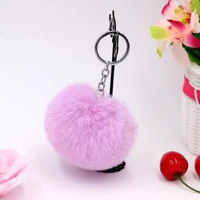 Fluffy Faux Fur Keychains - Pompom Ball Keyring Pendants Trendy Accessories 1pc • $8.42