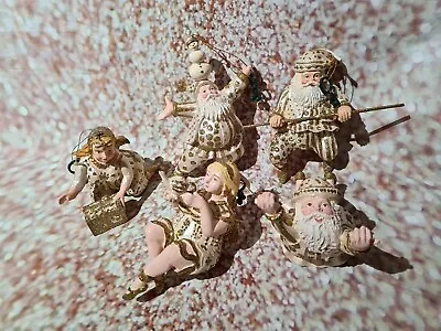 Gold Mix Christmas Decorations - Father Christmas & Ladies Hanging Ornaments • £5