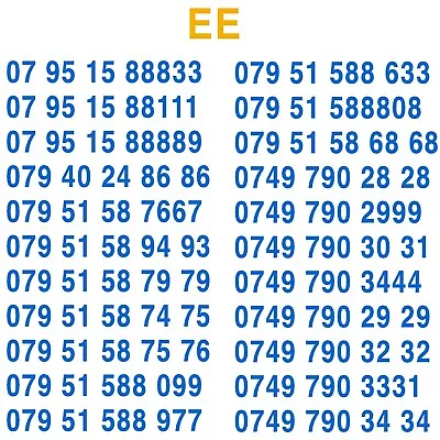 Golden Number  Easy Vip Mobile Number Diamond Platinum  EE Card Sim 0749 790 • £9.99